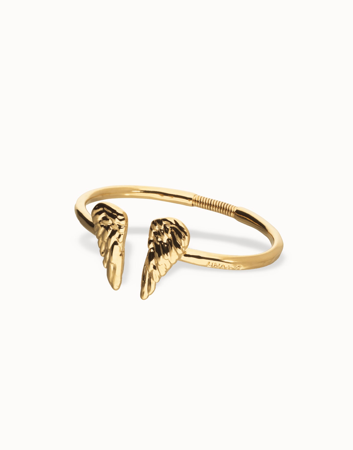 Cuff Bracelet With Wing Detail - Gold
