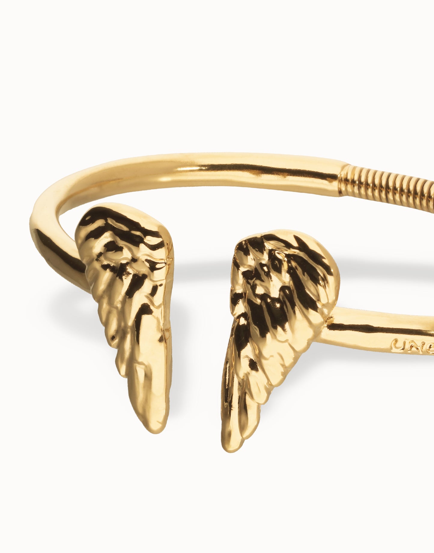 Cuff Bracelet With Wing Detail - Gold