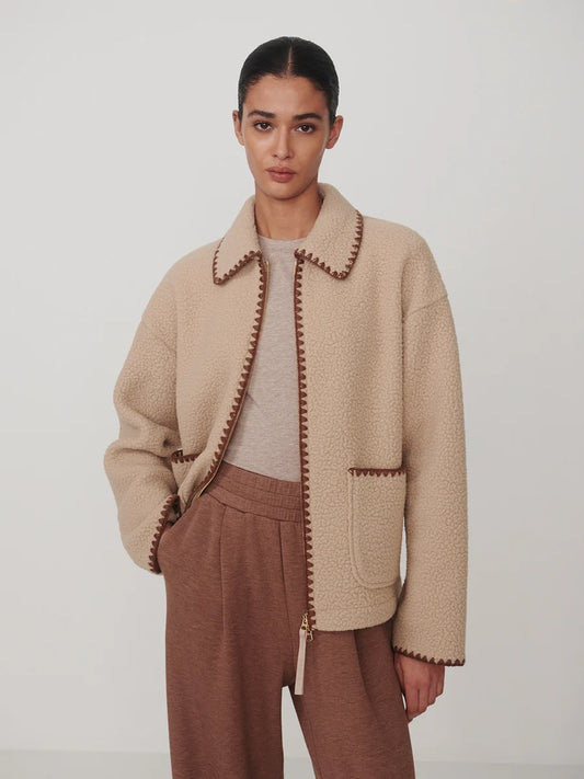 Ruiko Zip-Through Fleece - Light Taupe