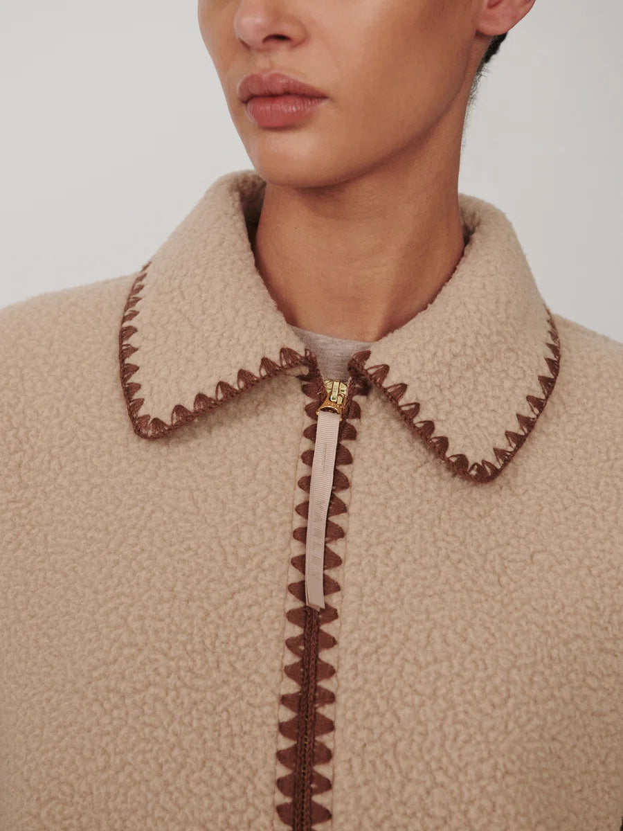 Ruiko Zip-Through Fleece - Light Taupe