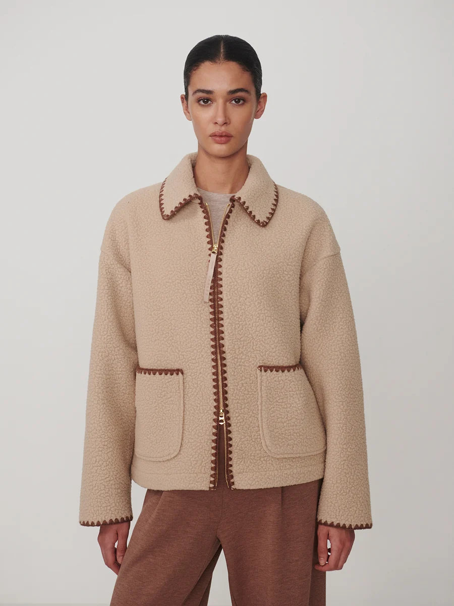 Ruiko Zip-Through Fleece - Light Taupe