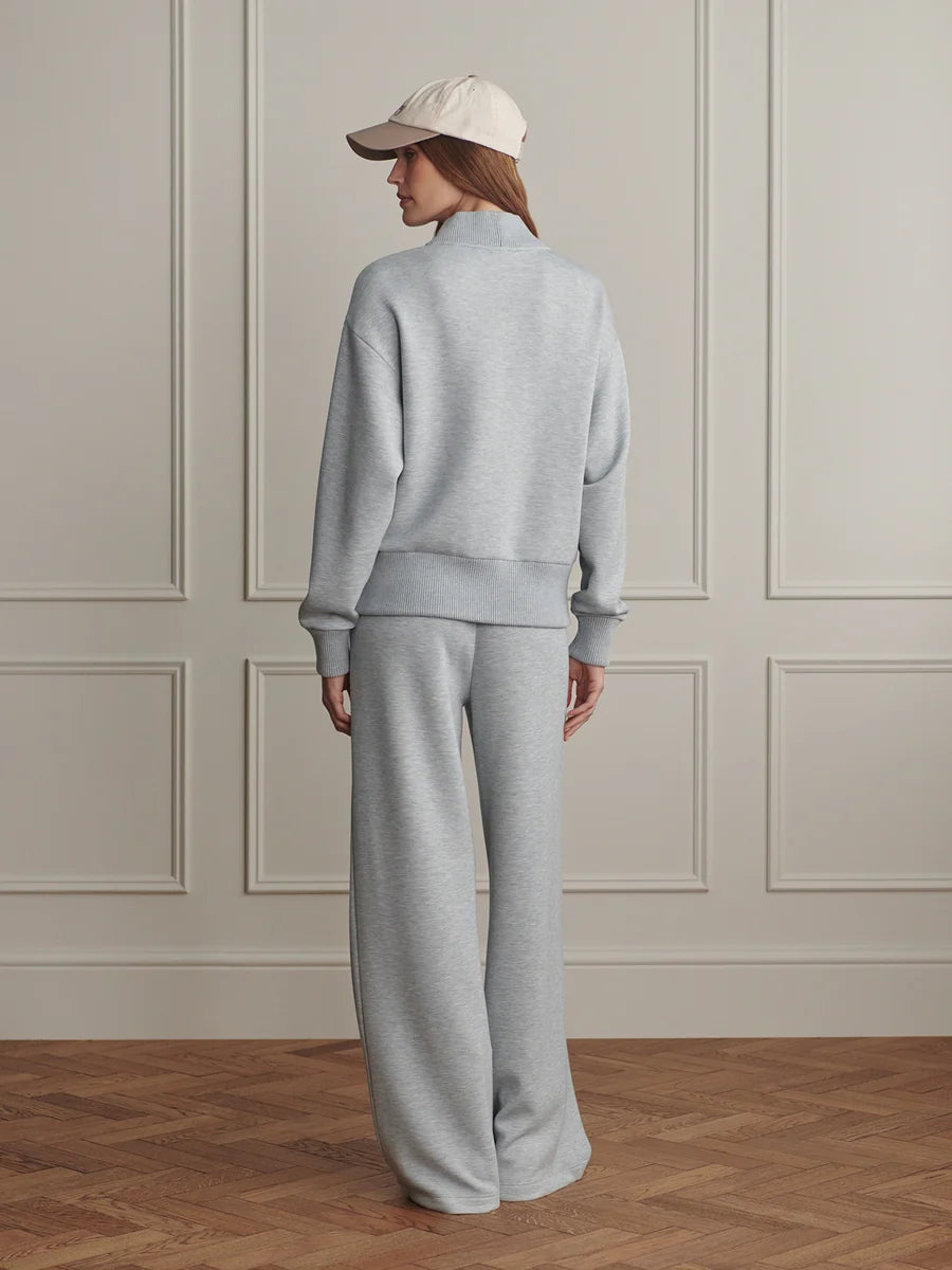 Sally Half-Zip Sweat -  Blue Green Marl