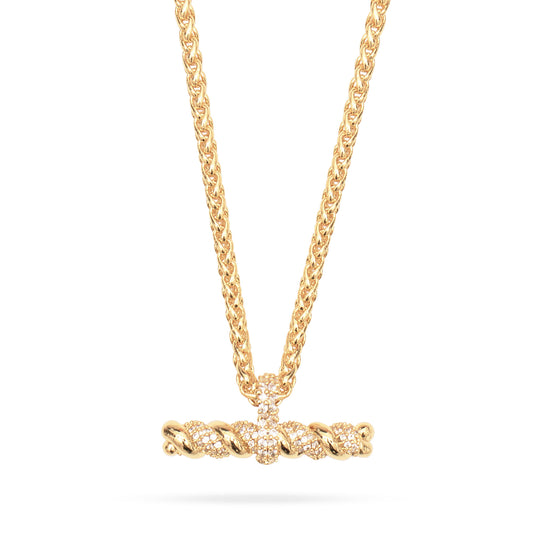 T- Bar Pendant Necklace- Cubic Zirconia