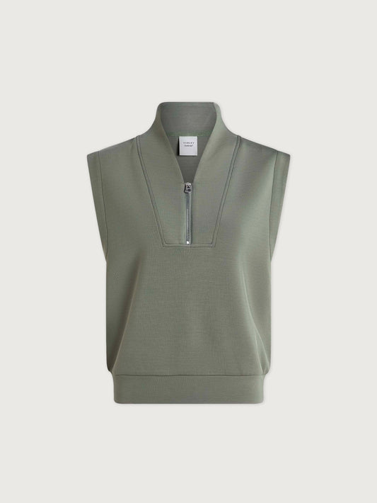 Loretta Half Zip Sleeveless Sweat - Shadow