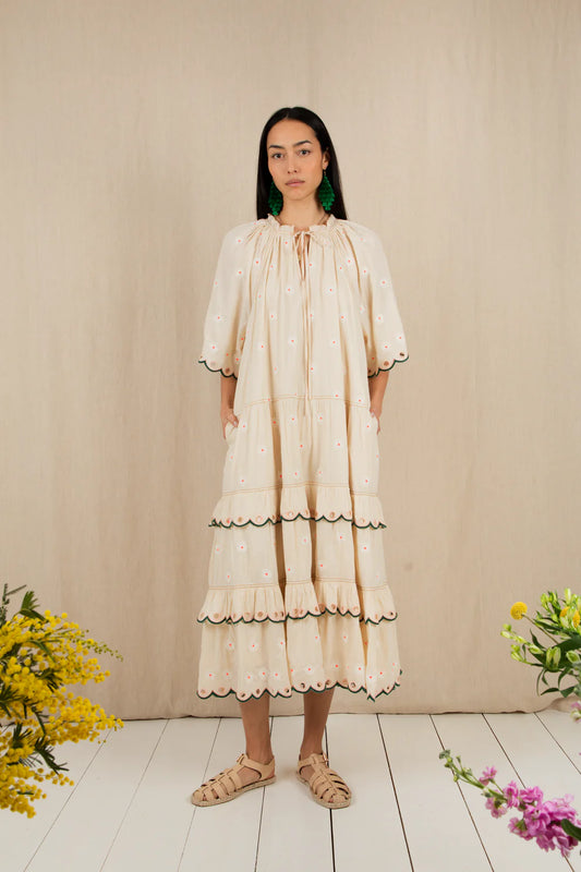 Winona Dress - Ecru Multi