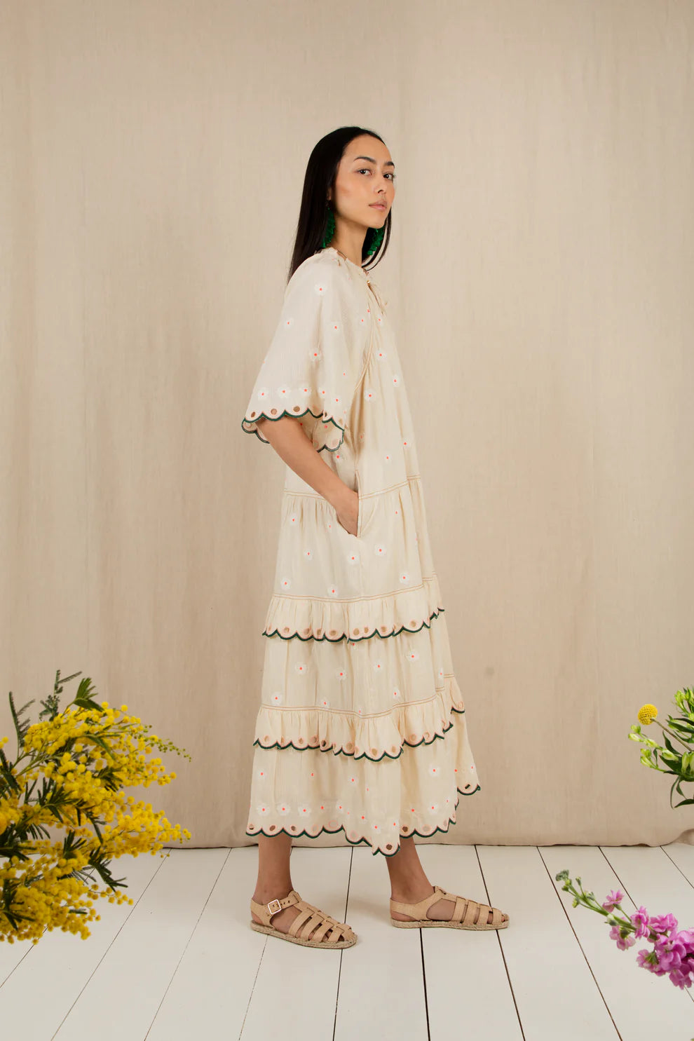 Winona Dress - Ecru Multi