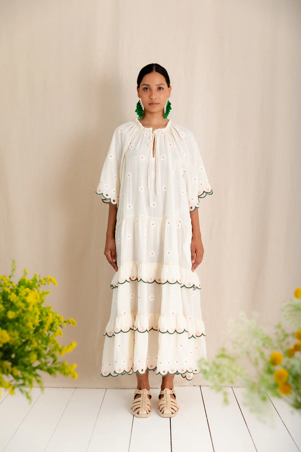 Winona Dress - Ecru Multi