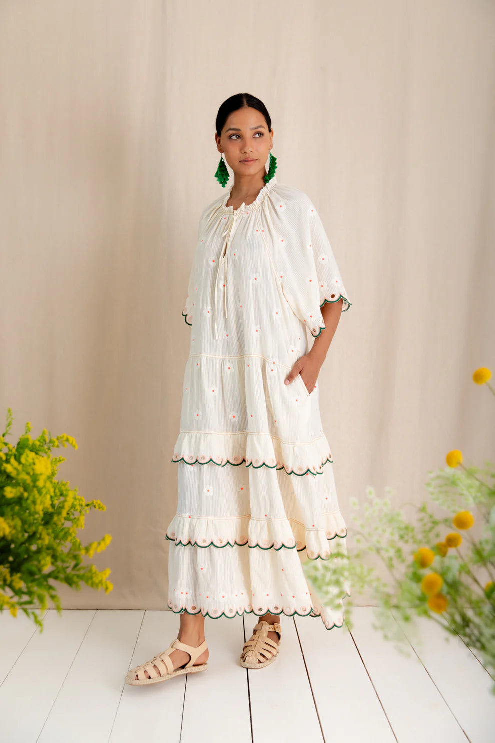 Winona Dress - Ecru Multi