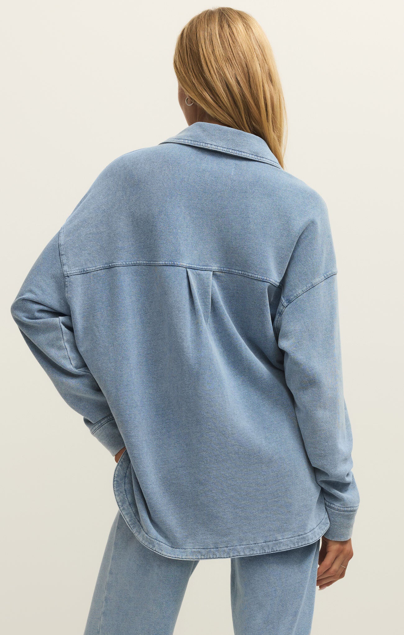 All Day Knit Denim Jacket - Ocean Air Indigo