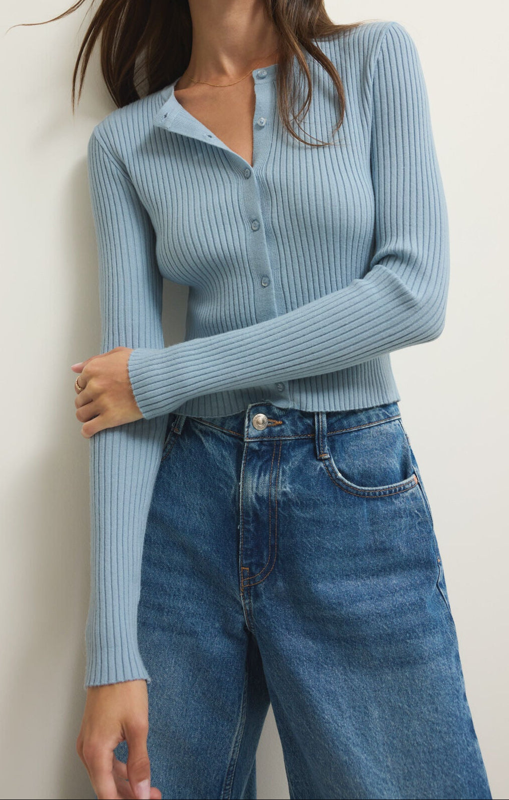Patrice Rib Cardigan -  Coast