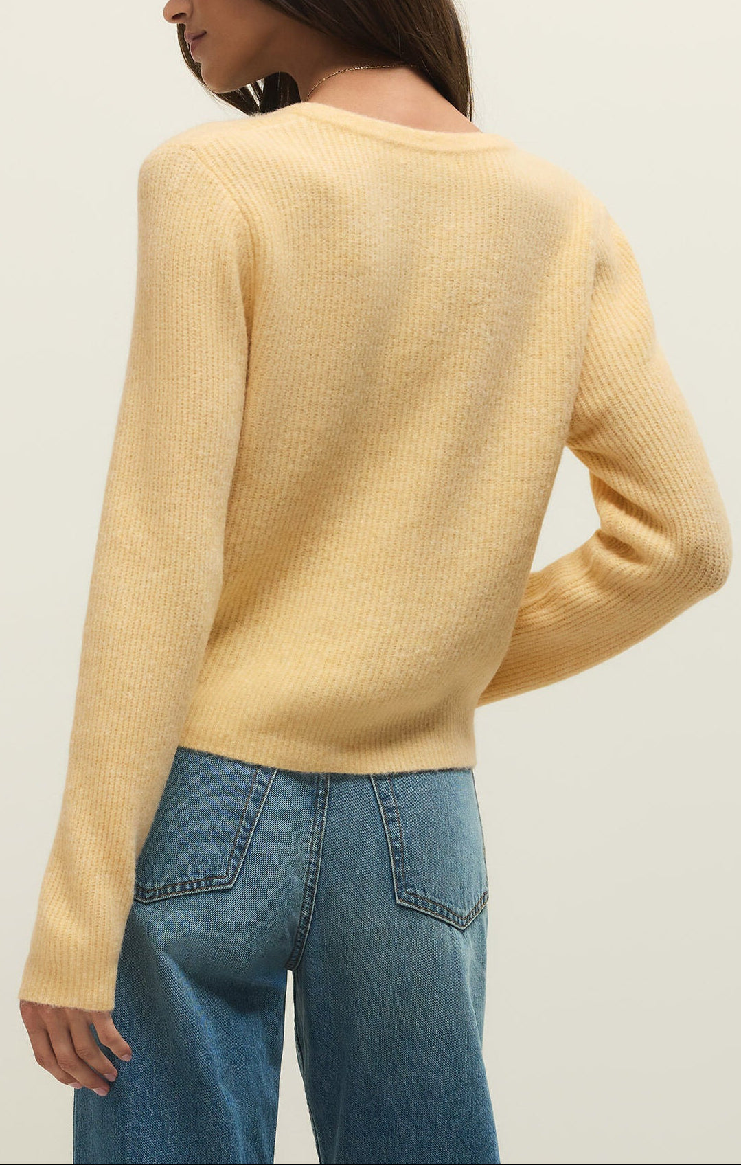 Medina Cozy Rib Cardigan - Custard