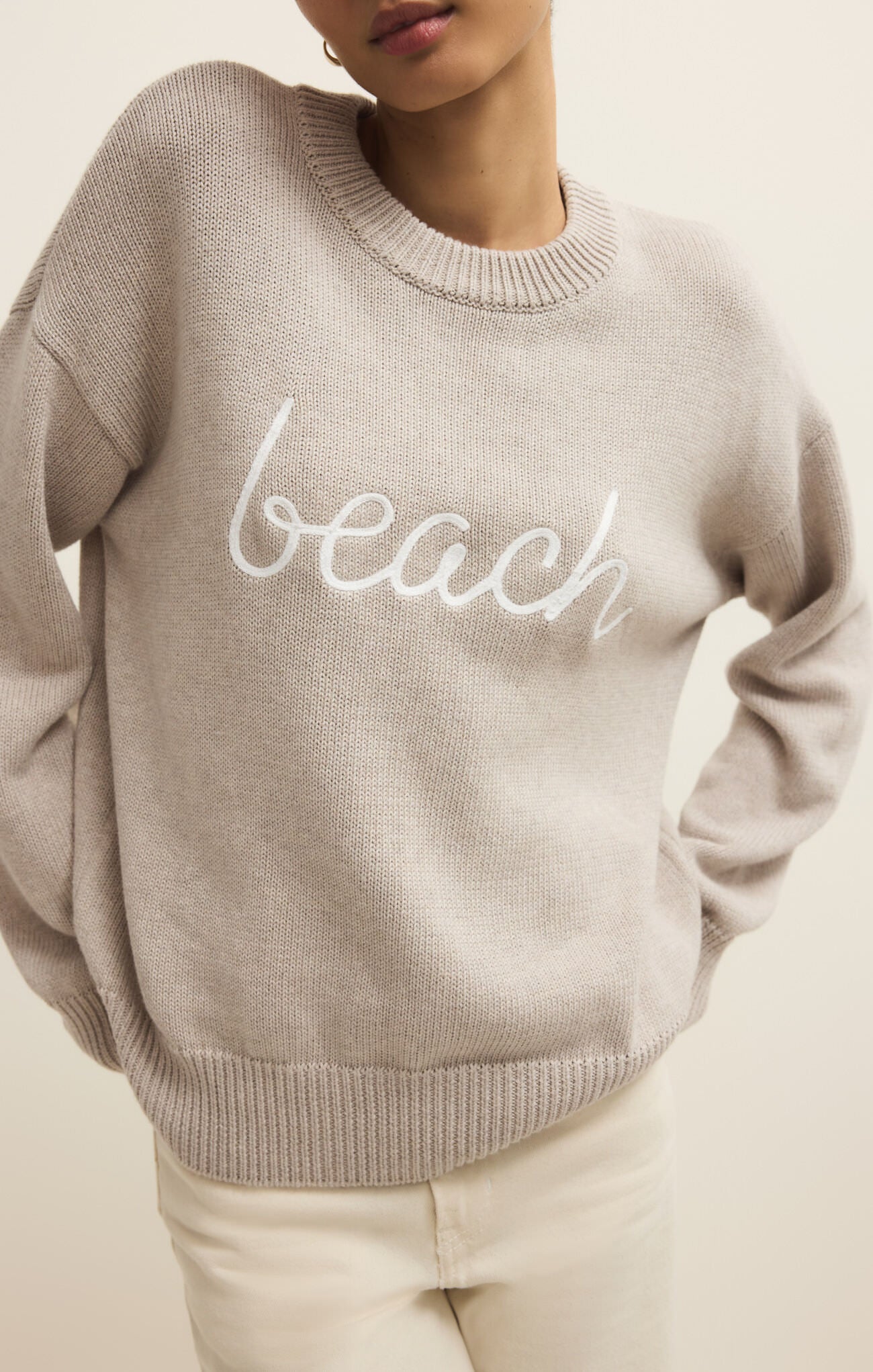 Boyfriend Beach Sweater - Natural Heather