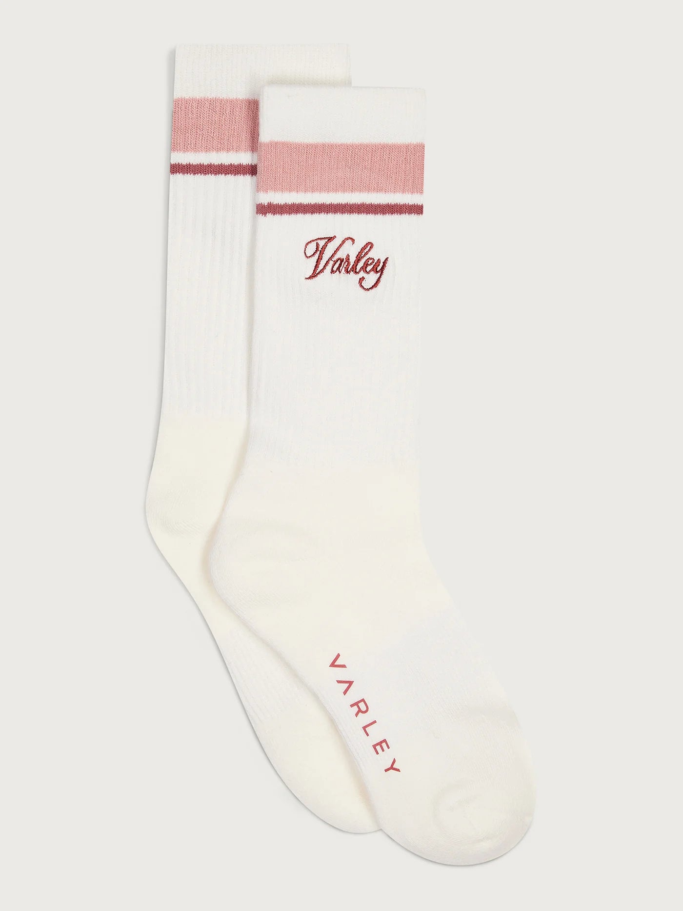 Lamar Club Stripe Sock - Egret/ Pale Mauve/ Dusty Rose