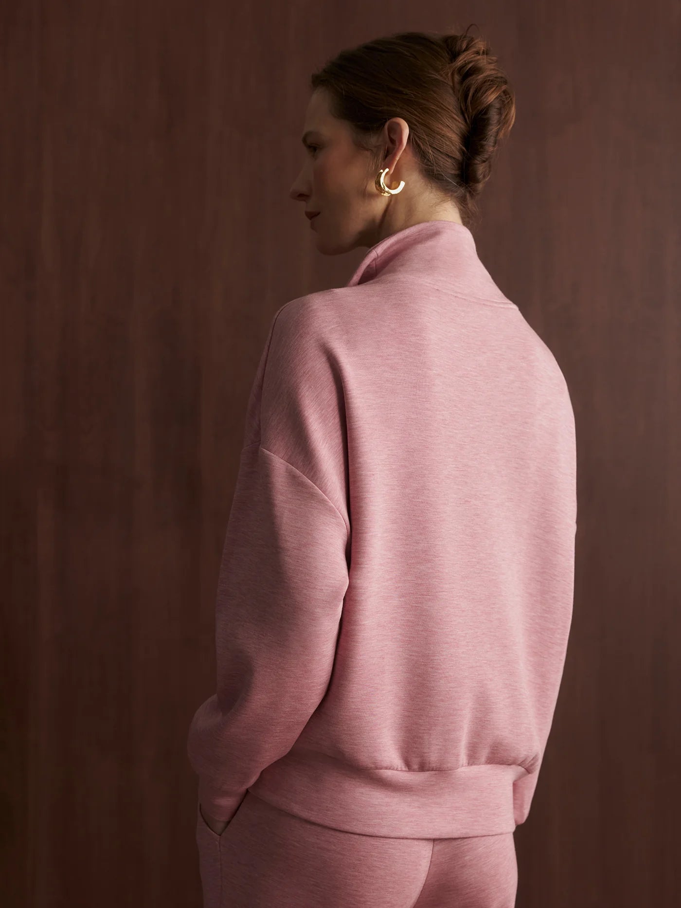 Hawley Half-Zip Sweat - Rose Marl