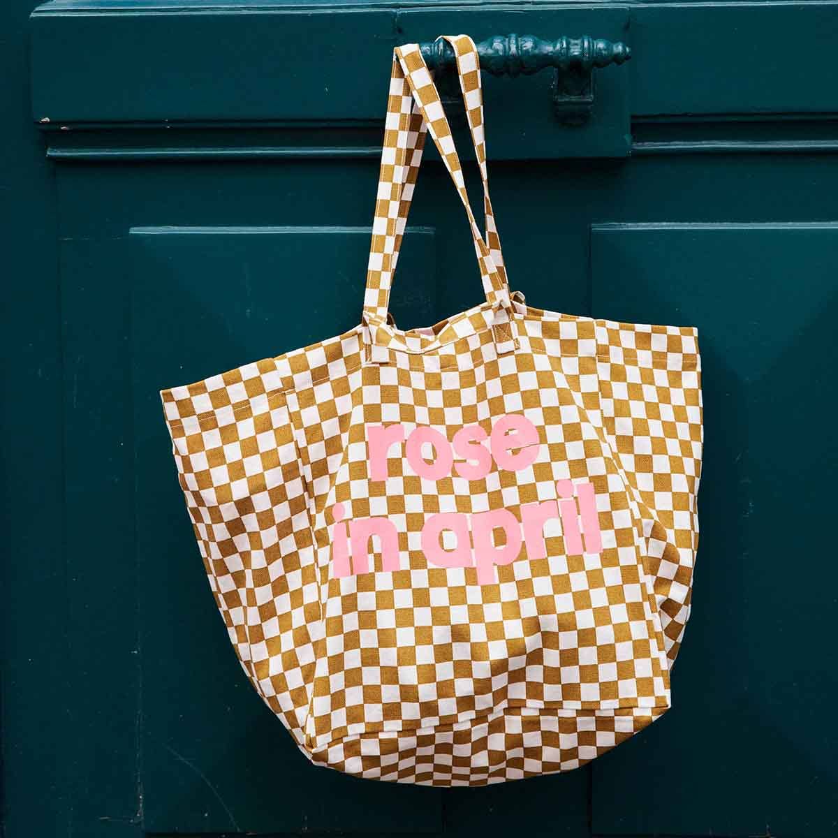 Elisa Tote Bag - Checkerboard Caramel