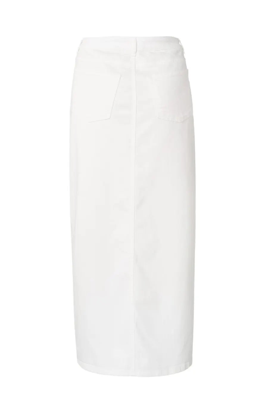 Denim Maxi Skirt - Off White