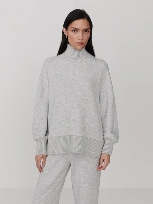Barker High-Neck Sweat -  Light Grey Marl