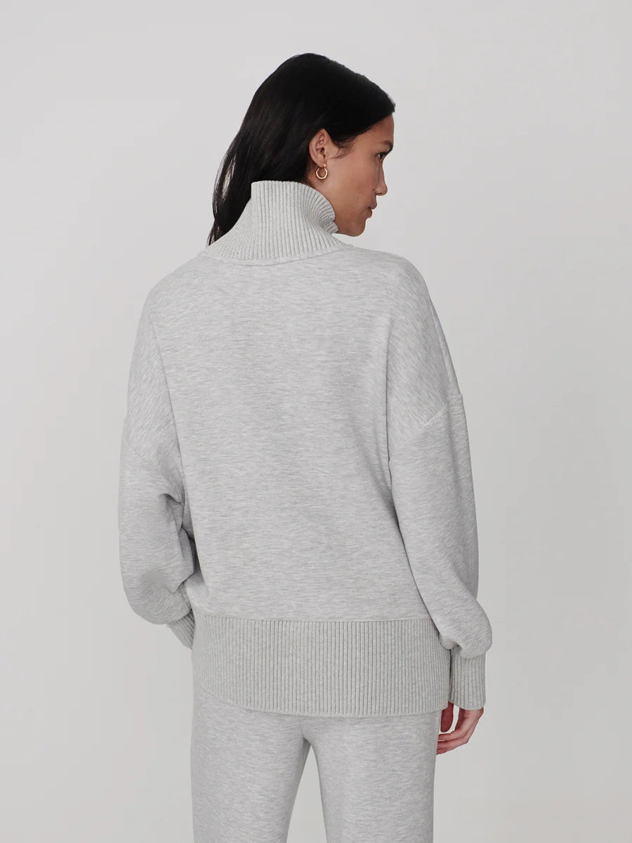 Barker High-Neck Sweat -  Light Grey Marl