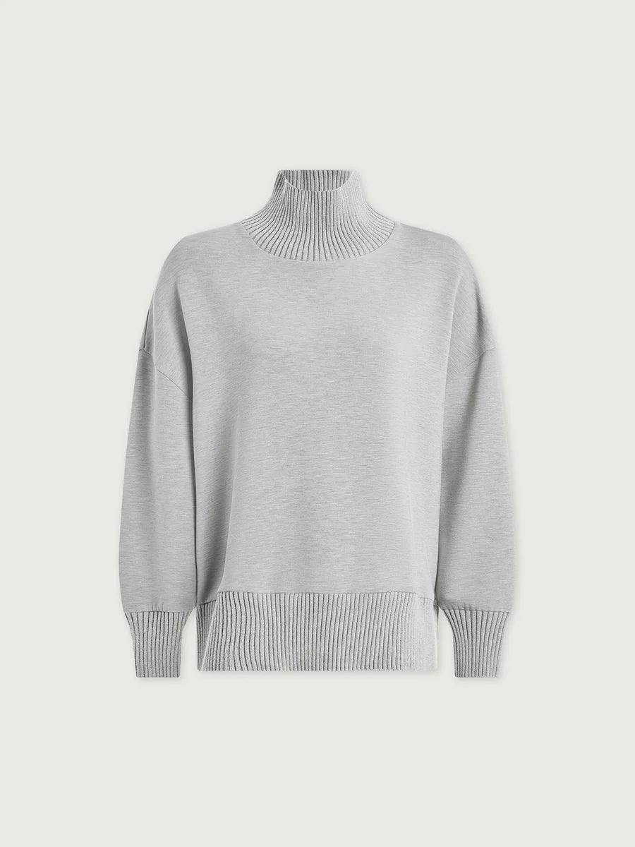 Barker High-Neck Sweat -  Light Grey Marl