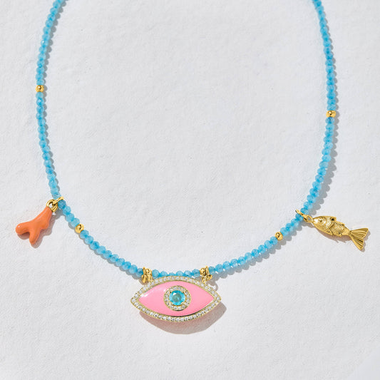 Karma Courage Turquoise Beaded Necklace