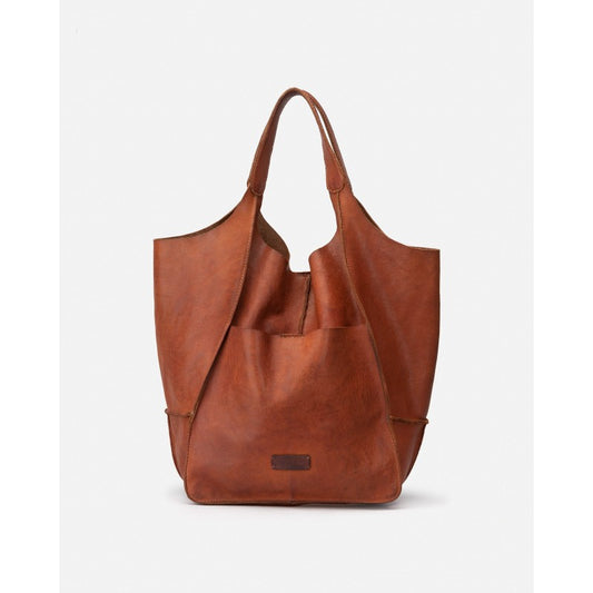 Leather shoulder bag BIBA Homer - Tan