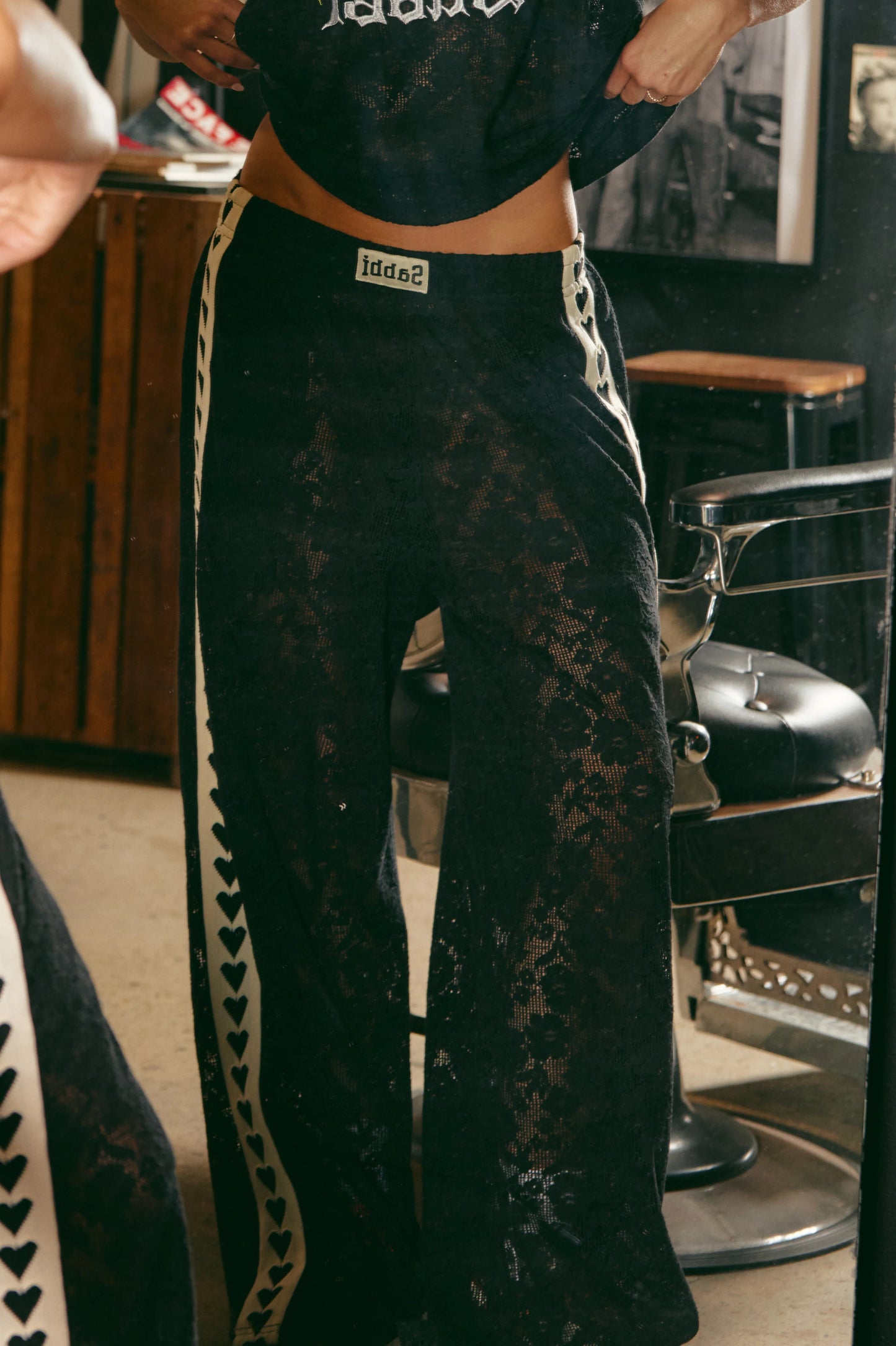 Sabbi The Raving Hearts Pants Lace - Black