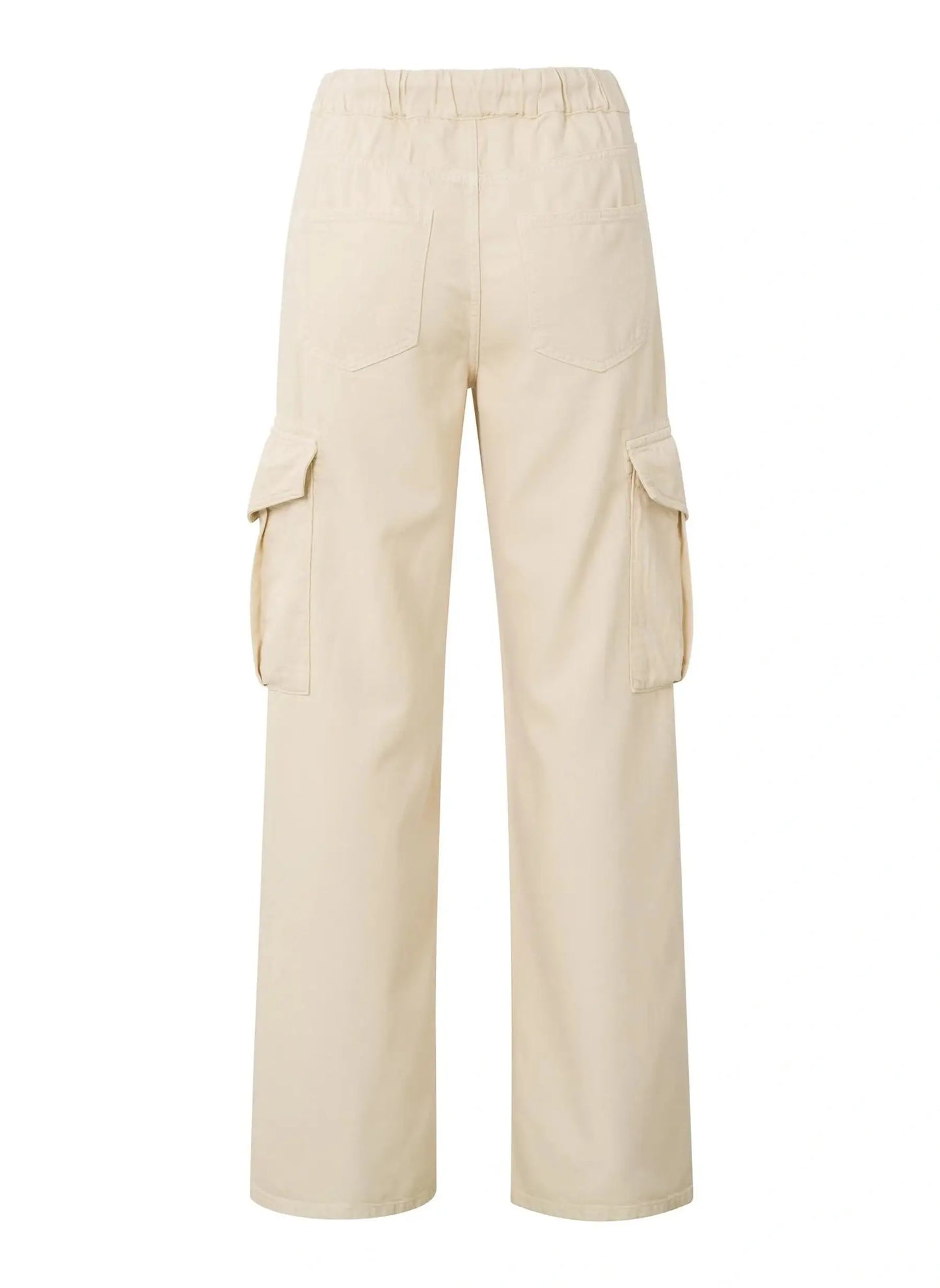 Cargo Denim Trousers - Beige