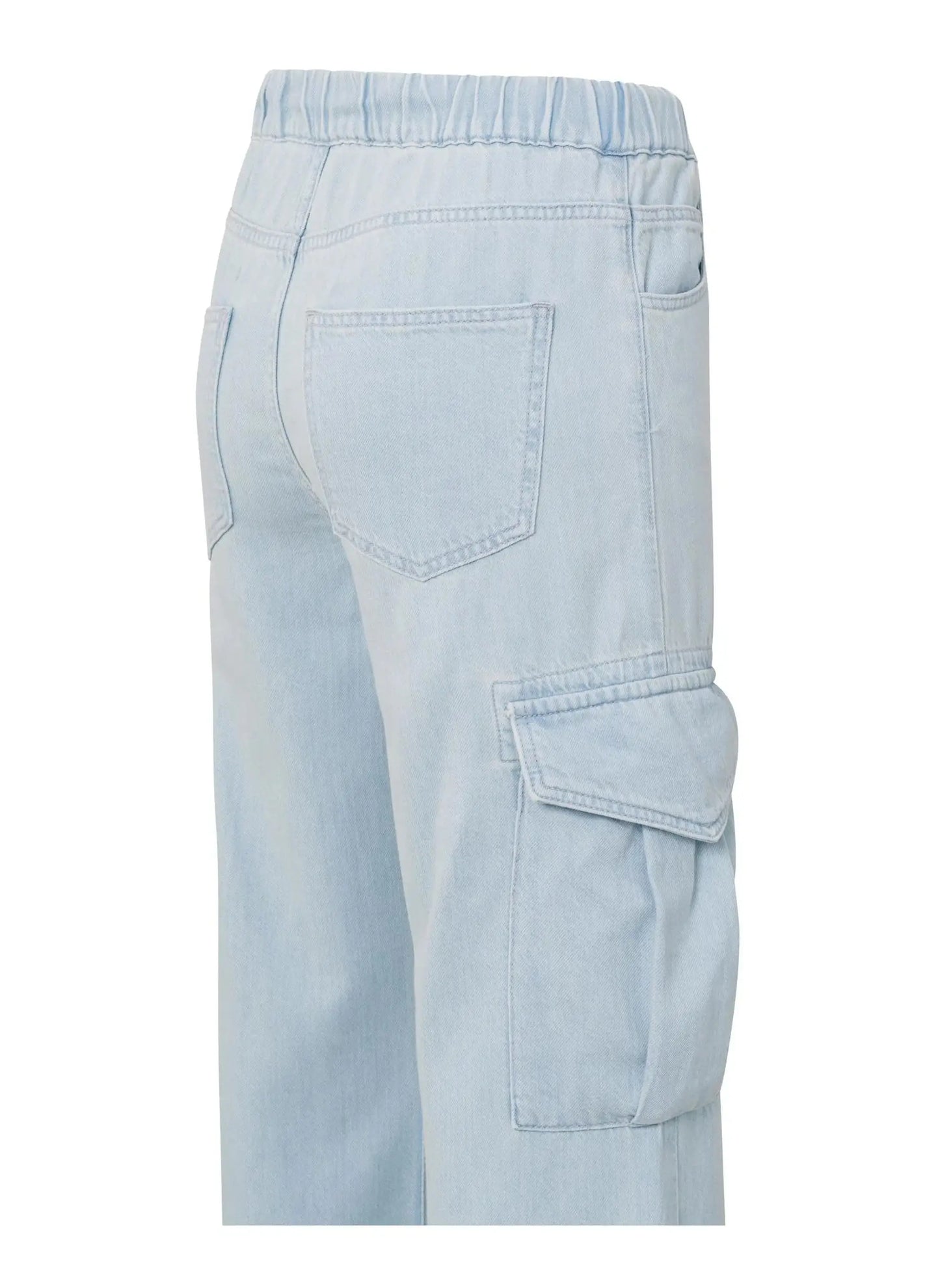 Cargo Denim Trousers - Light Blue