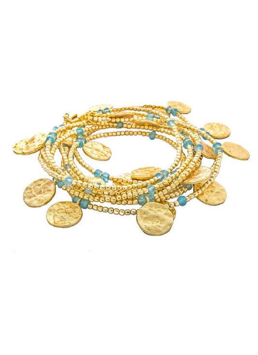 Cleo Apatite Long Coin Wrap Necklace
