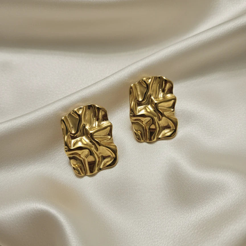 Crinkle Earrings - Gold or Silver
