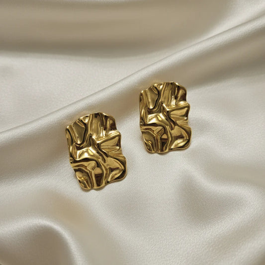 Crinkle Earrings - Gold or Silver