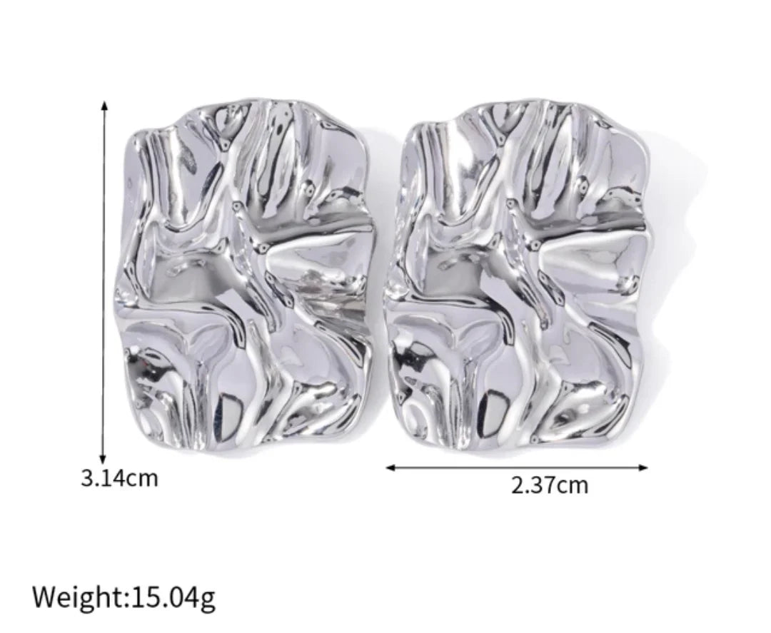 Crinkle Earrings - Gold or Silver