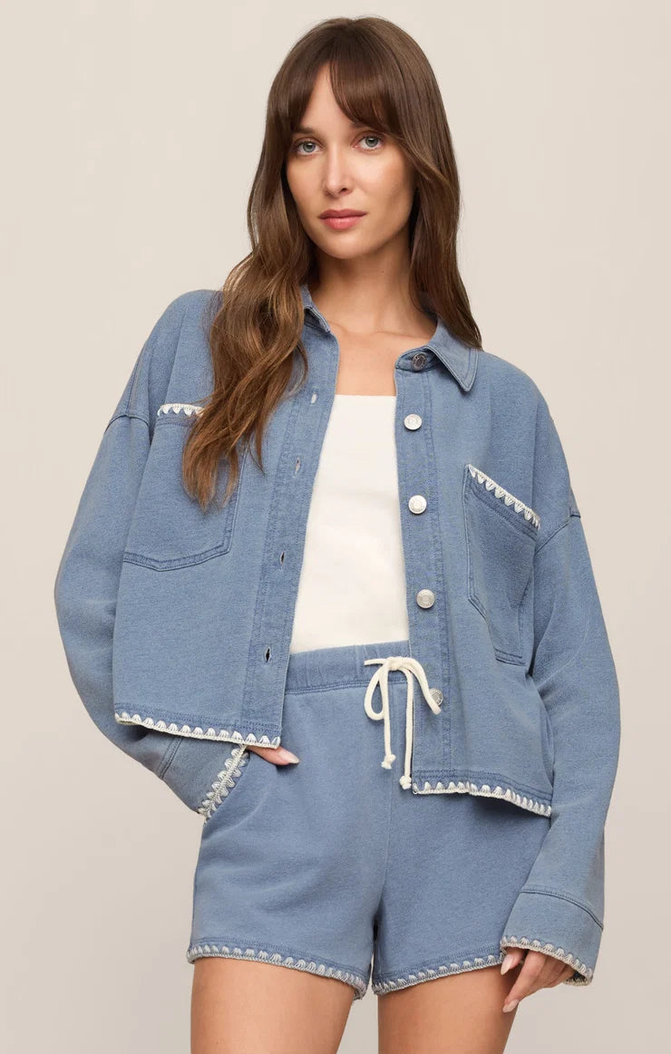 All Day Crop Whipstitch Jacket