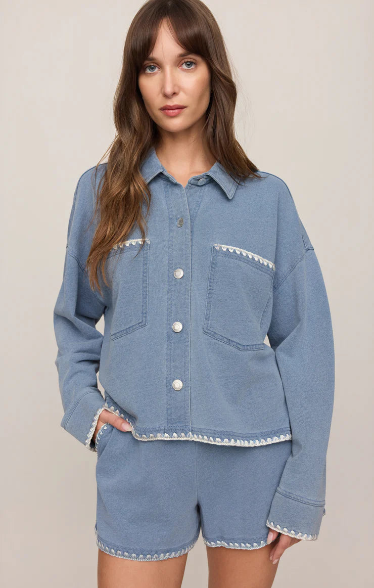 All Day Crop Whipstitch Jacket