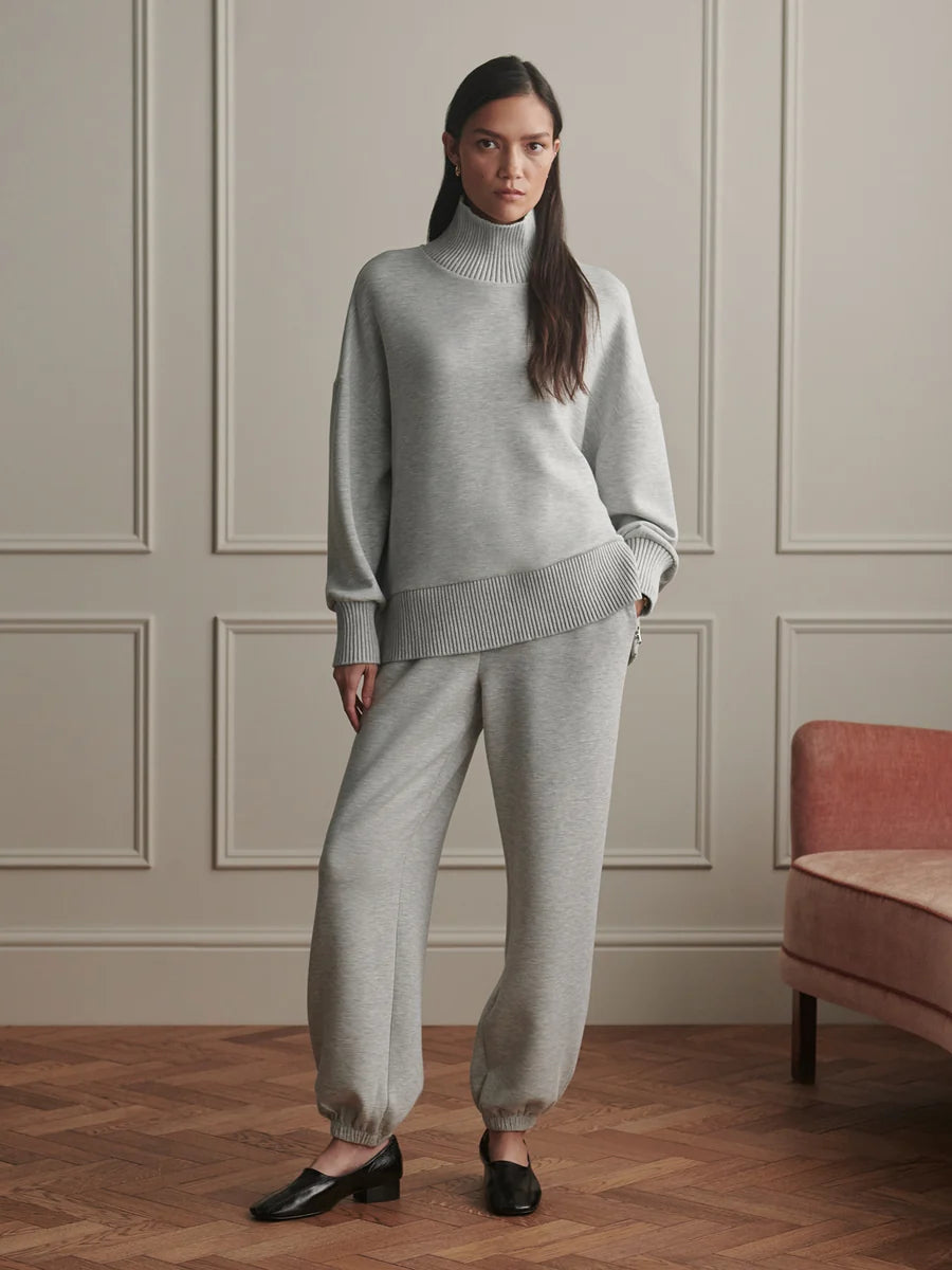 The Classic Cuff Pant 28.5" -  Light Grey Marl