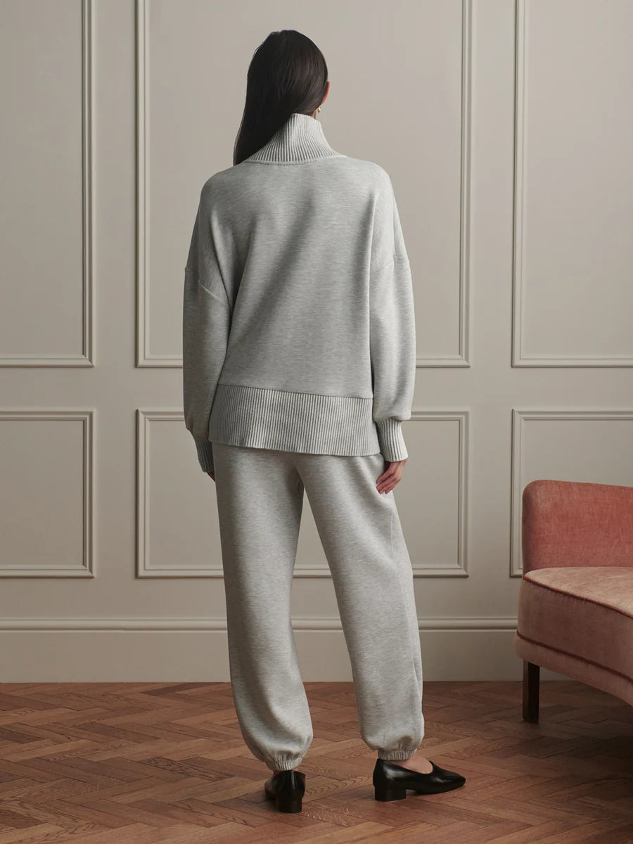 The Classic Cuff Pant 28.5" -  Light Grey Marl