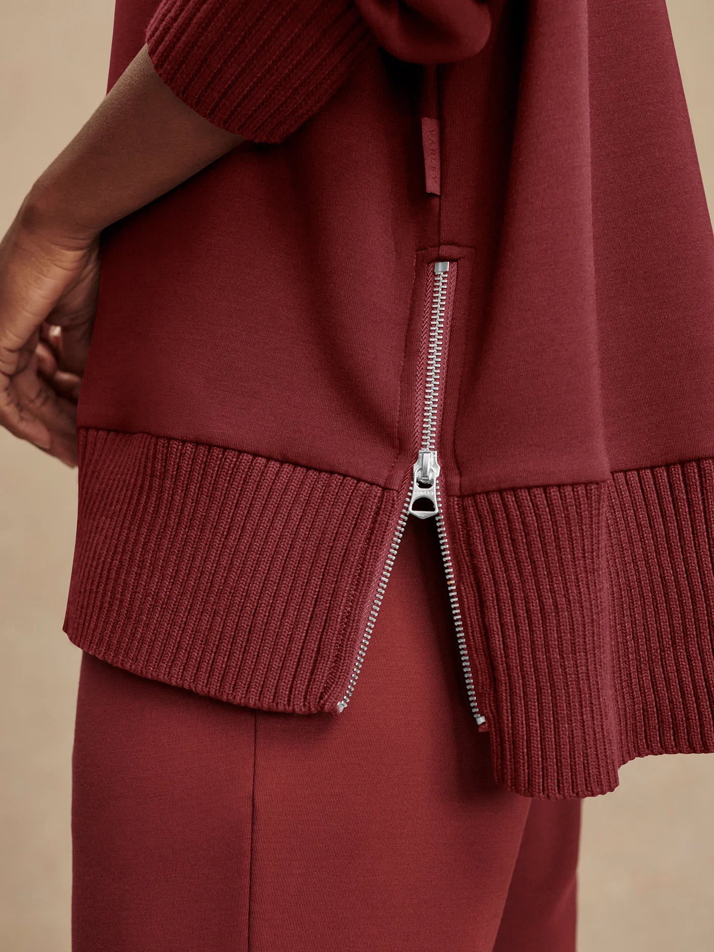 Barker High Neck Sweat - New Maroon