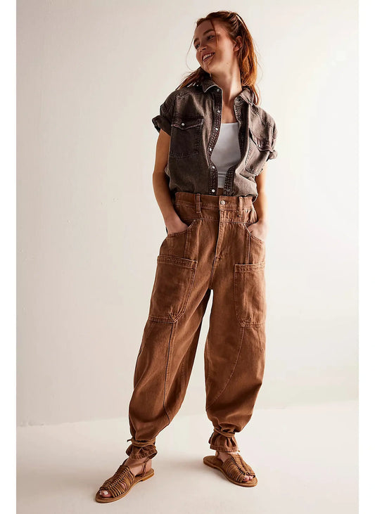 New School Relaxed Jeans - Warm Brown