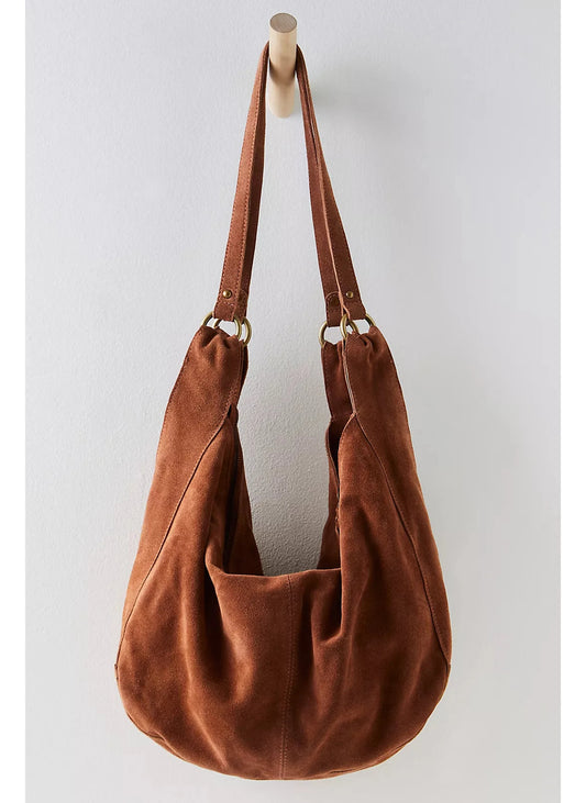 Roma Suede Tote Bag - Rust