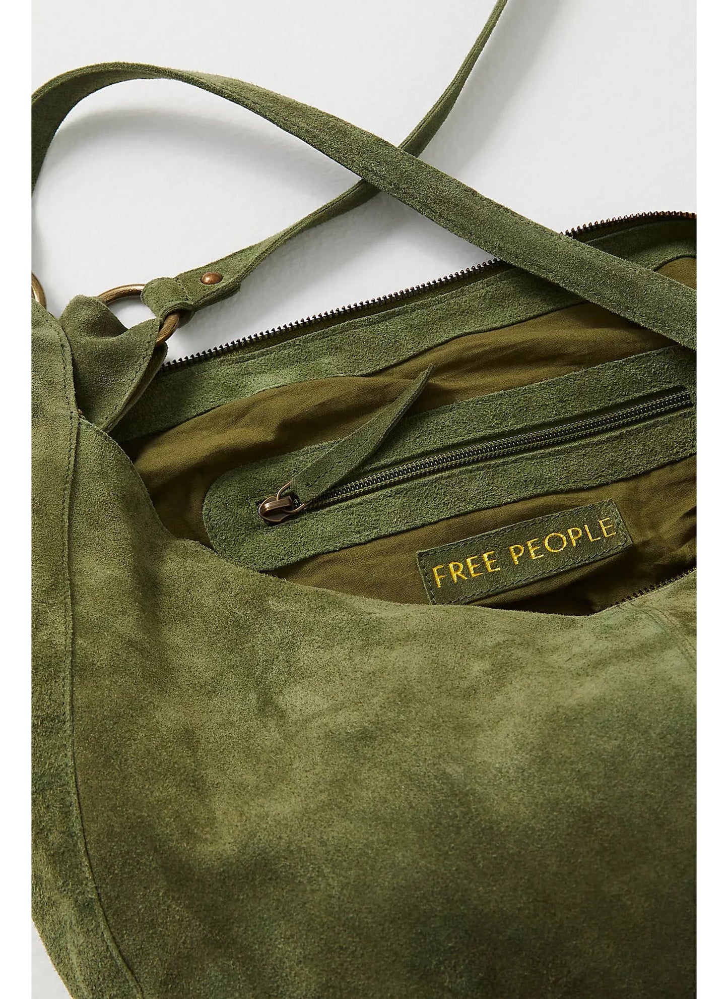 Roma Suede Tote Bag - Olive Green