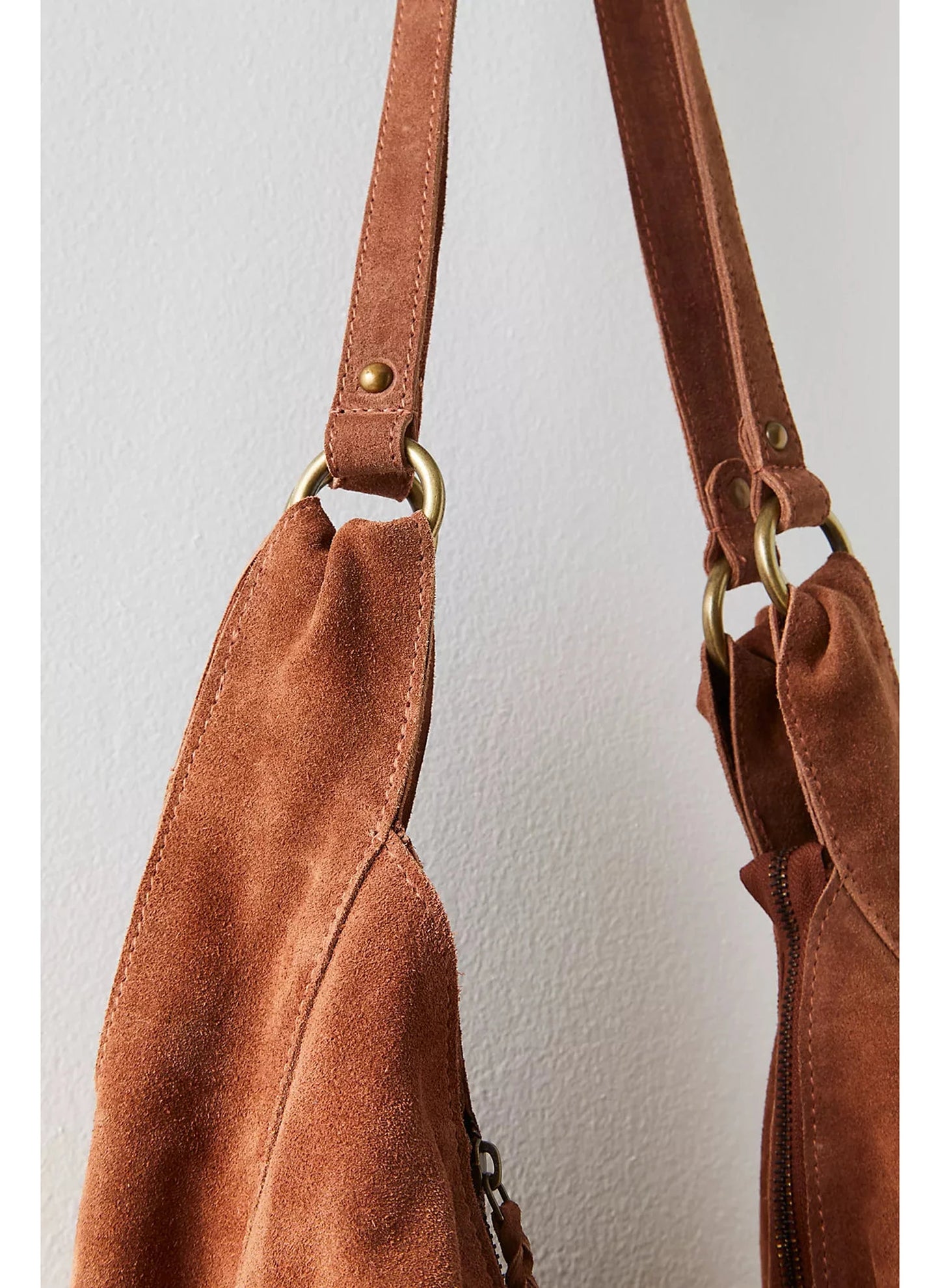 Roma Suede Tote Bag - Rust