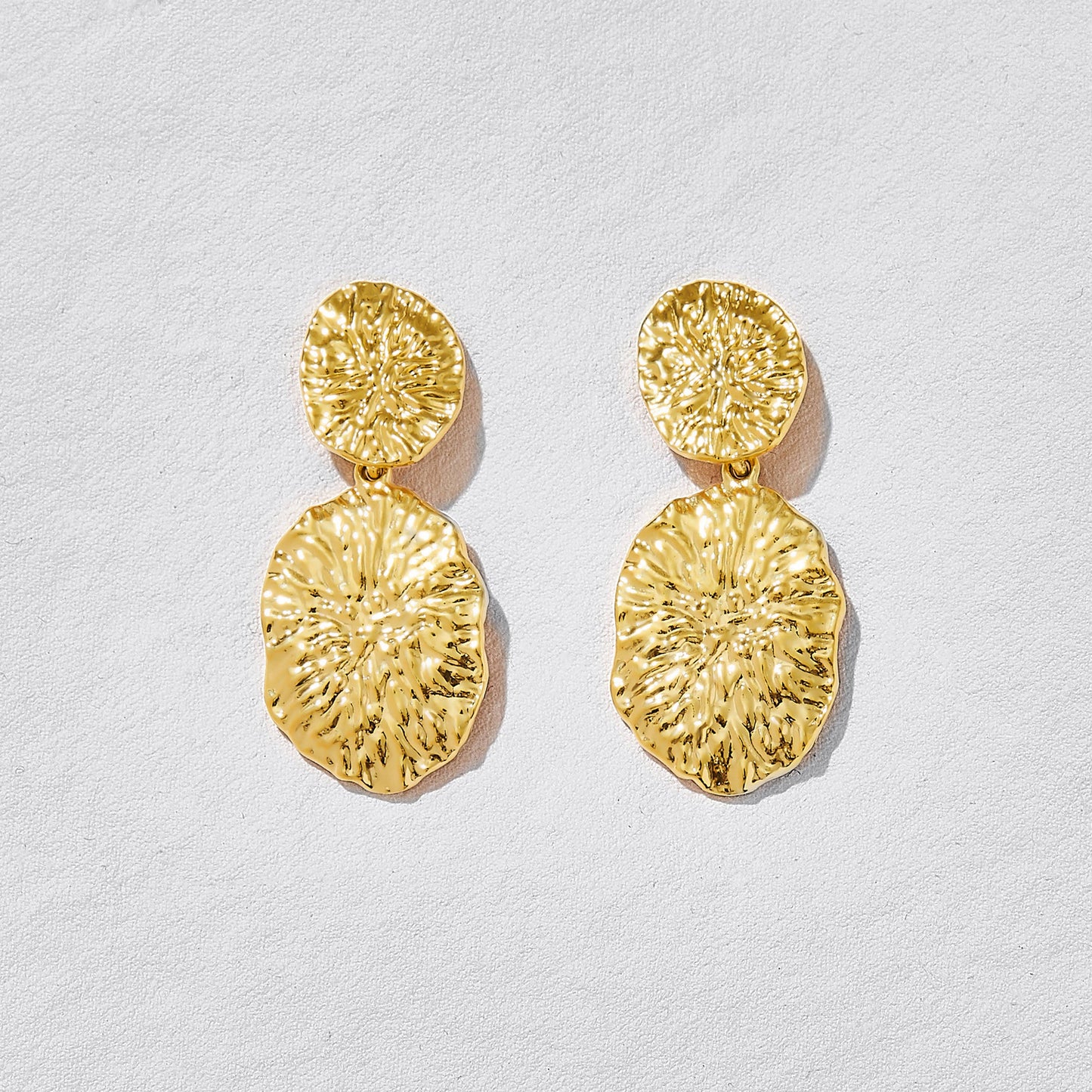 Neptune Gold Disc Earrings