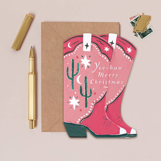 Cowboy Boots Christmas Card | Christmas Greeting Cards