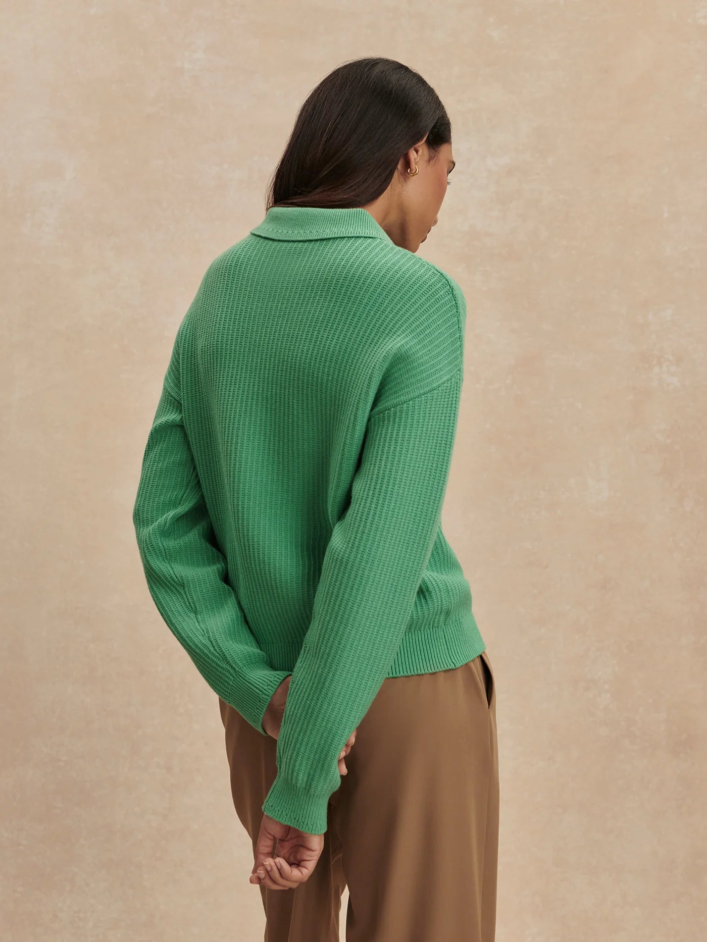 Marlie Polo Knit Sweater - Green Spruce