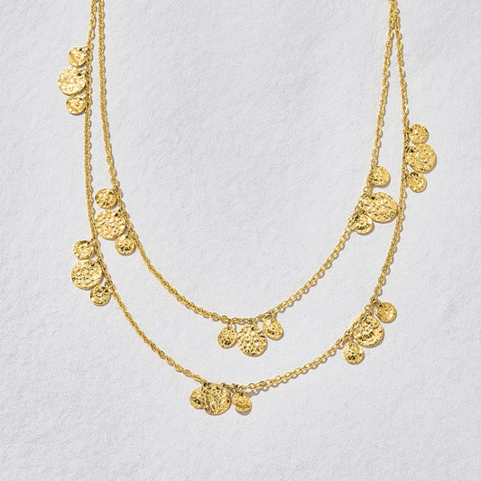 Marley Gold Multi Disc Necklace