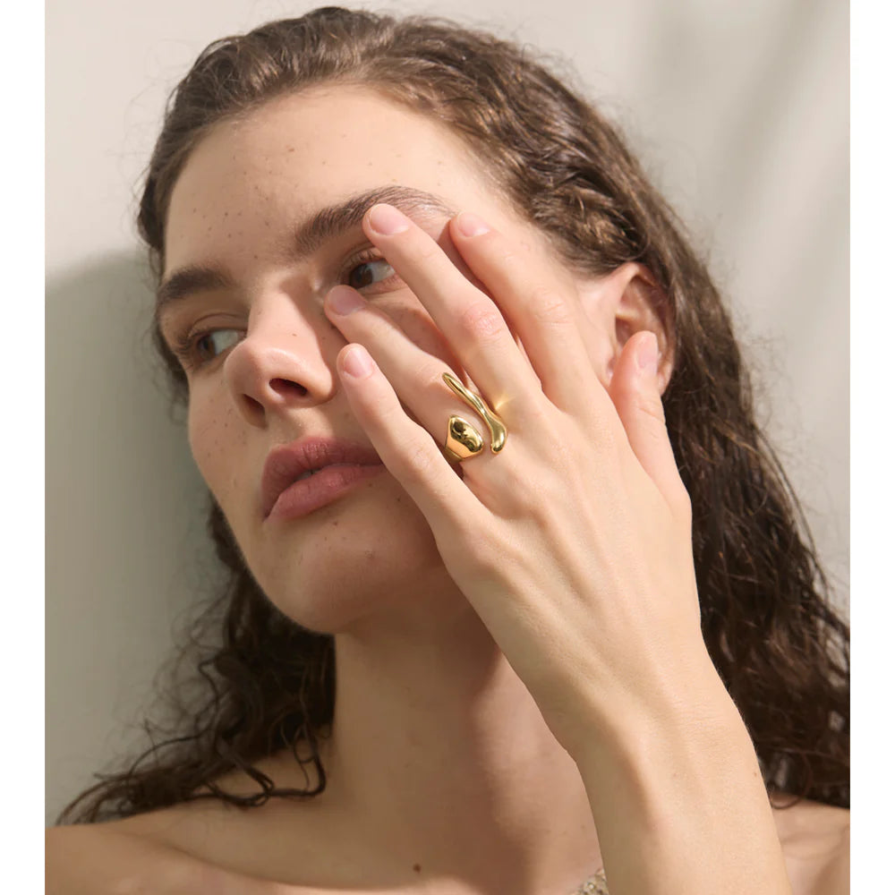 Geometric Modern Ring - Gold