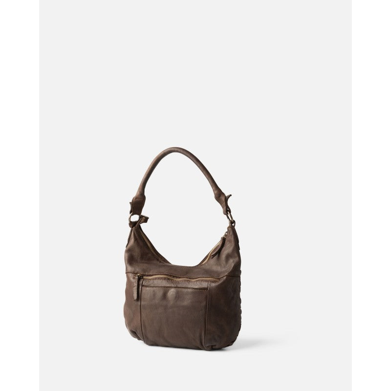 Leather Cross Body BIBA Bag Kansas - Dark Brown