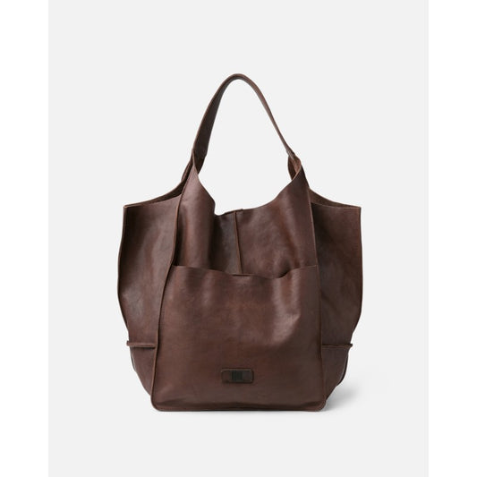 Leather shoulder bag BIBA Homer - Light Brwon