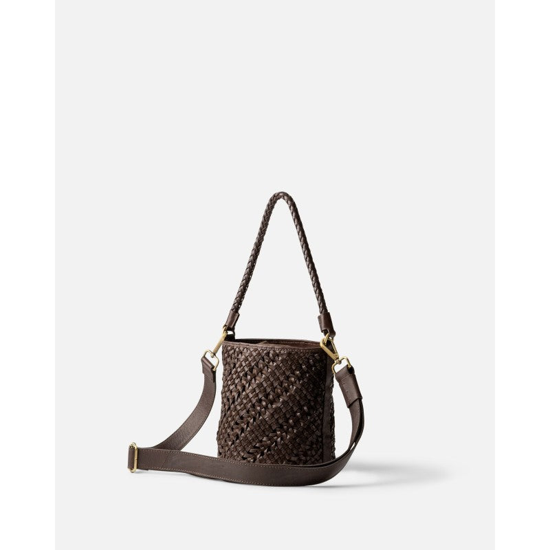 Leather Shoulder Bag BIBA Selma - Dark Brown