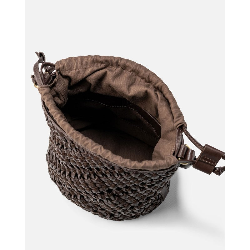 Leather Shoulder Bag BIBA Selma - Dark Brown